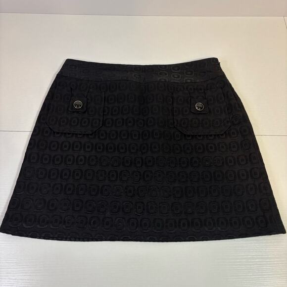 Milly Black A-Line Mini Skirt with Geometric Circles Size 10 C0057 - Picture 4 of 8